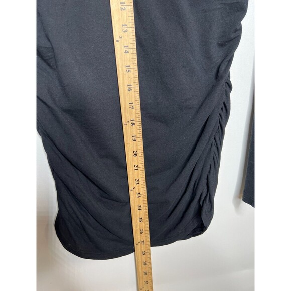 Standard James Perse Top Womens 3 Large Black Long Sleeve Ruched Side Tee Shirt - Picture 8 of 14